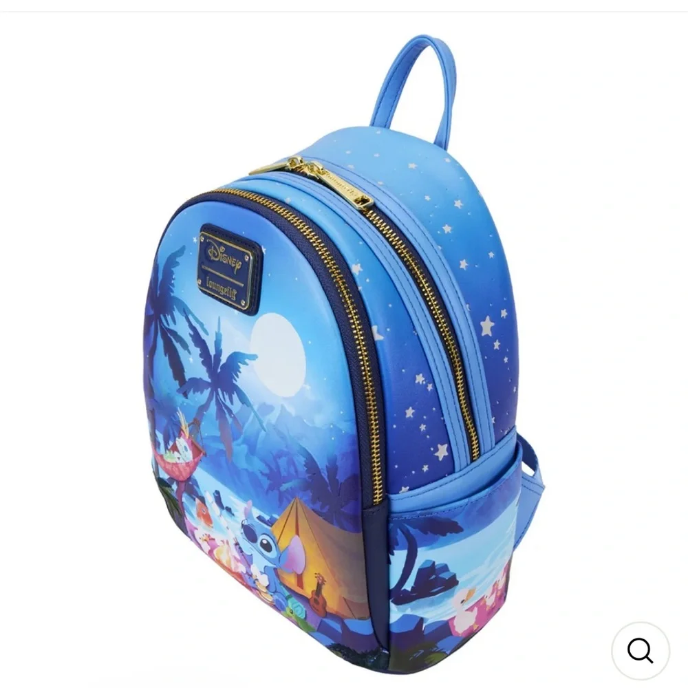Loungefly Disney Lilo & Stitch Camping Cuties Backpack Hard Tag also glows New!